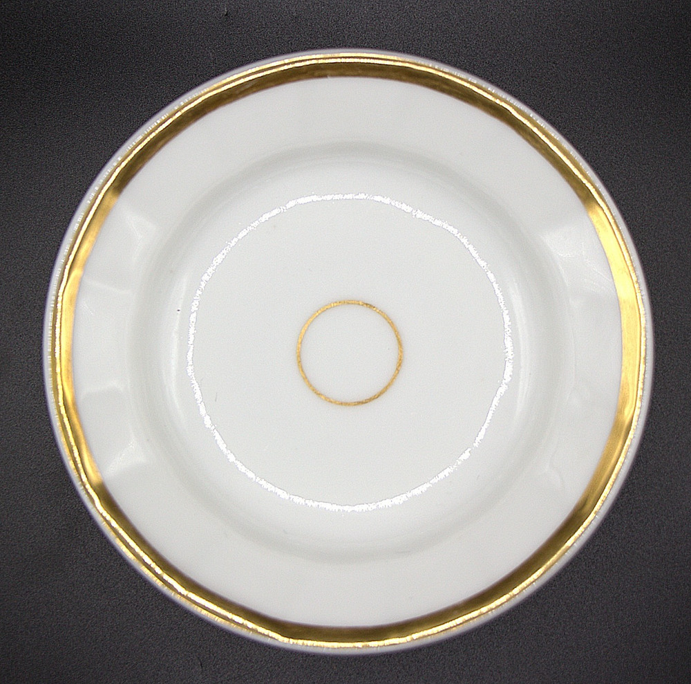 Haviland Limoges 4.5" Fruit / Berry Bowl Wedding Ring Gold Trim Ruffled Edge